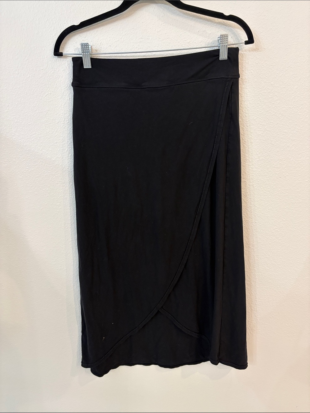Athleta Black Ribbon Wrap Tulip Midi Skirt Size XS